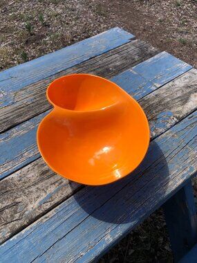 Orange Modern Melamine Chip & Dip Bowl